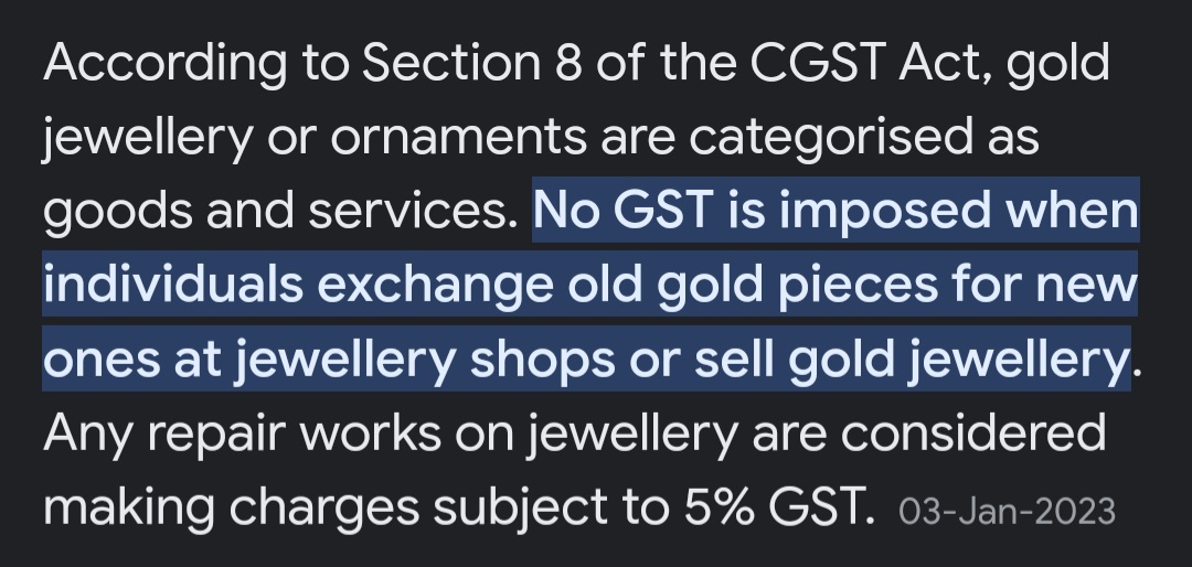 Gst in gold on sale ornaments